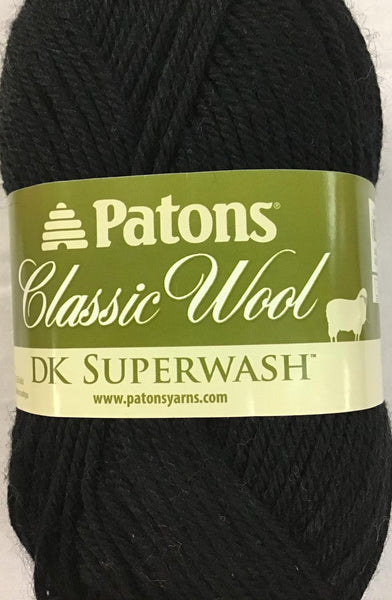 Patons Classic Wool DK Superwash Yarn Black 102625
