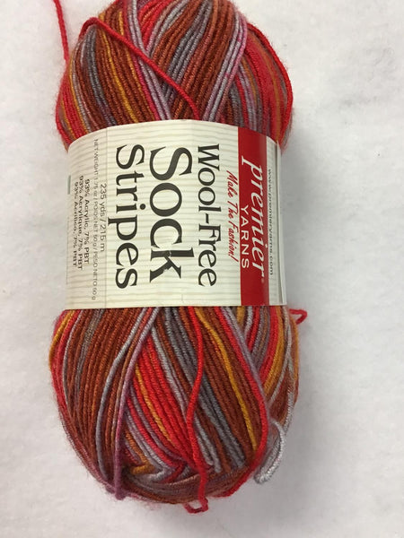 Premier Wool Free Sock Stripe Yarn Phoenix 102701