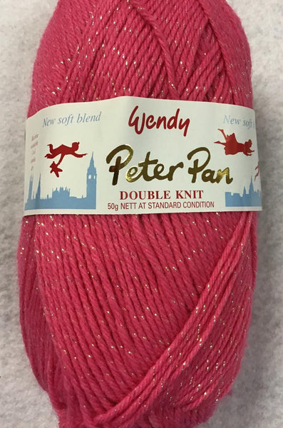 Wendy Peter Pan Double Knit DK Yarn Pink Sparkle 104214