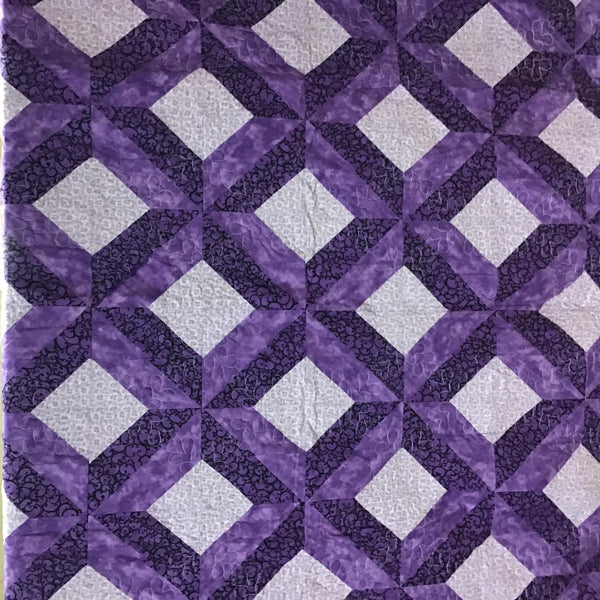 Gift 04 Purple Squares Finished Quilt 48x74 105821