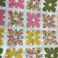 Gift 10 Pink & Yellow Finished Quilt 62x86